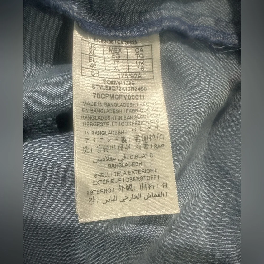 Guess Sleeveless Denim chambray dress lace up bodice with Belt Sz Xl western - Picture 6 of 9